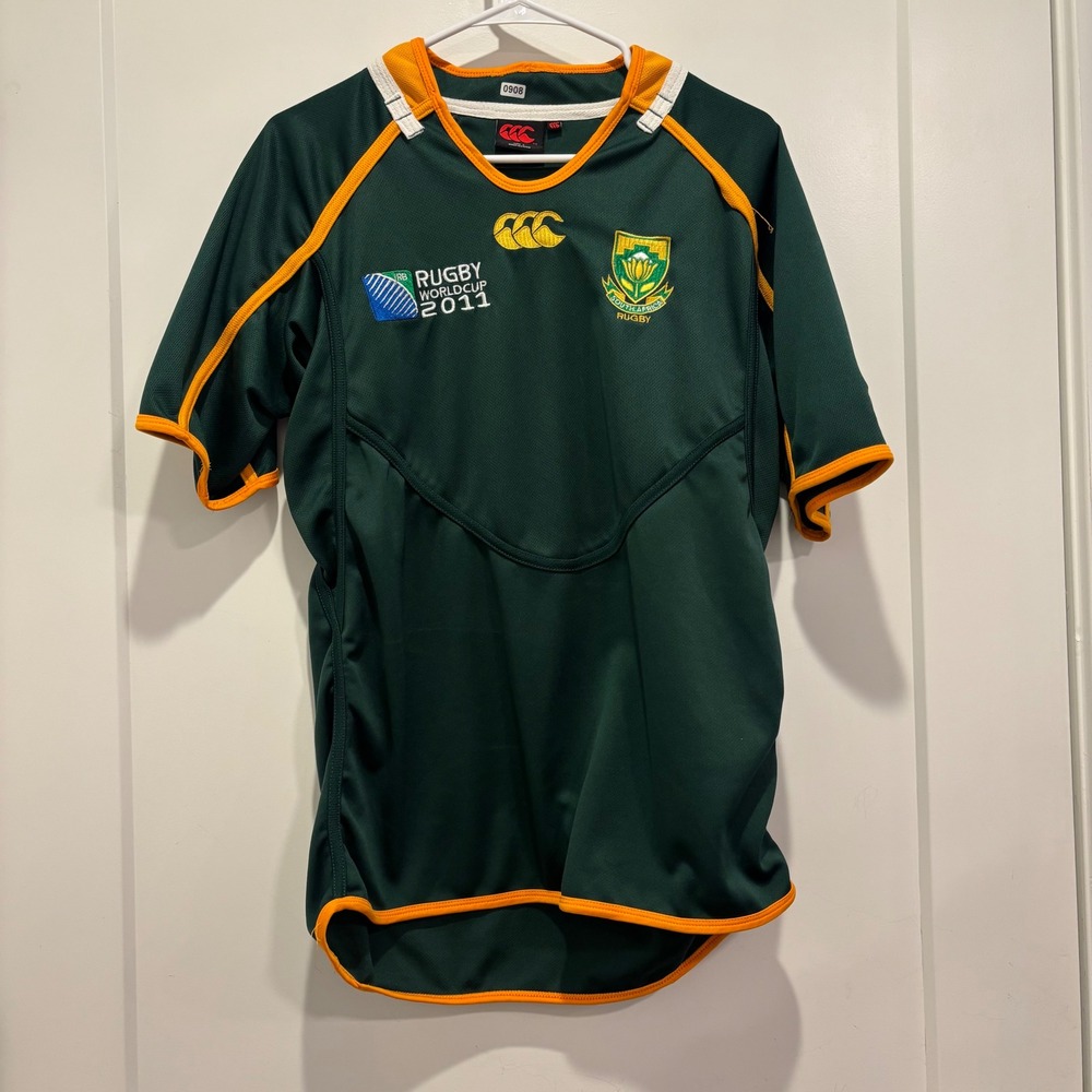 Canterbury South Africa Springboks 2011 Rugby World Cup Jersey Mens Large Green
